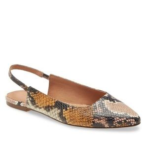 Madewell Margot Snake Embossed Leather Slingback